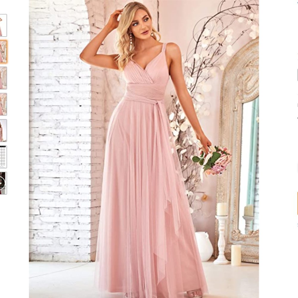 Ever-Pretty Women's Elegant V Neck Floor Length A Line Bridesmaid Dresses 07303
